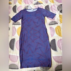 LuLaRoe Purple and Blue Sheath Midi Dress